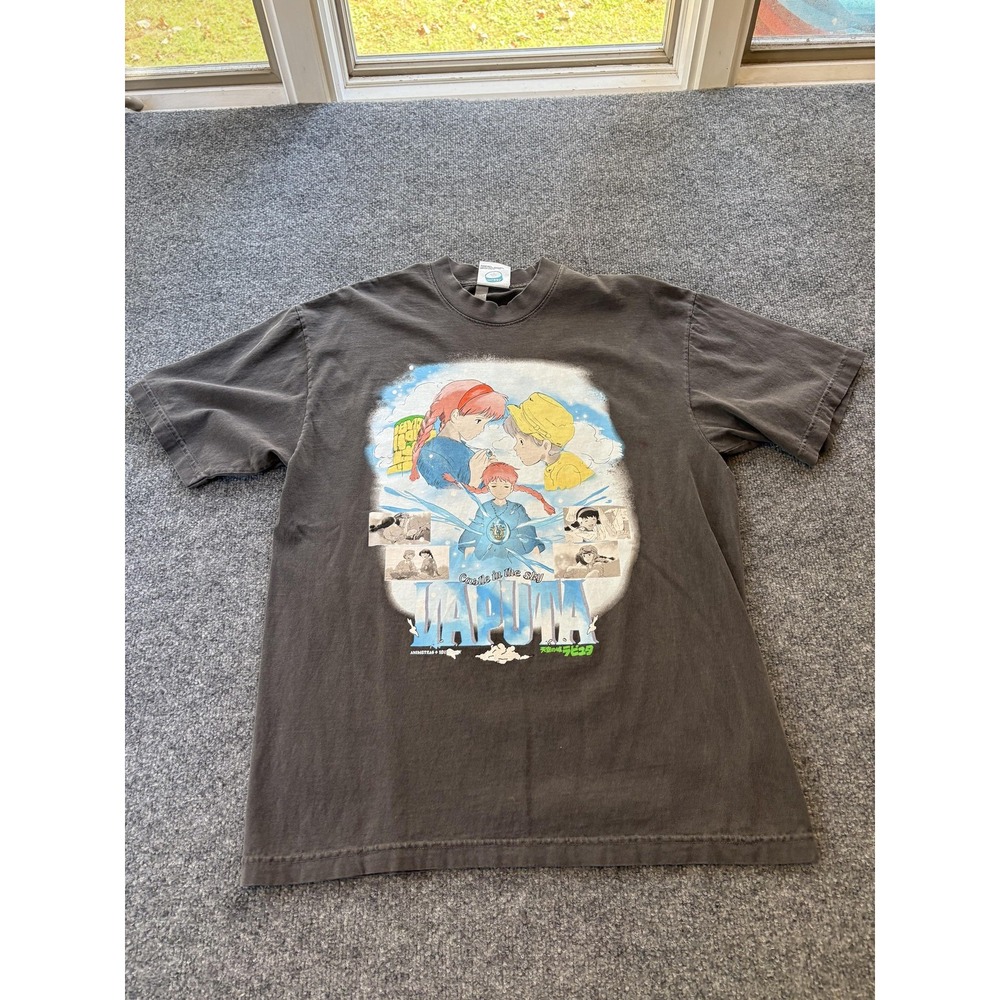 Laputa Castle in the Sky Shirt Mens Large Black Studio Ghibli Anime Graphic Tee